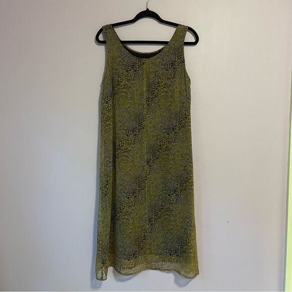 Vintage Robbie Bee 100% Silk Midi Dress Brown Animal Print Sleeveless Size 10 - Picture 4 of 9